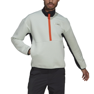 adidas Fleecepullover Terrex Utilitas Hike Half-Zip lnianozielony Męski